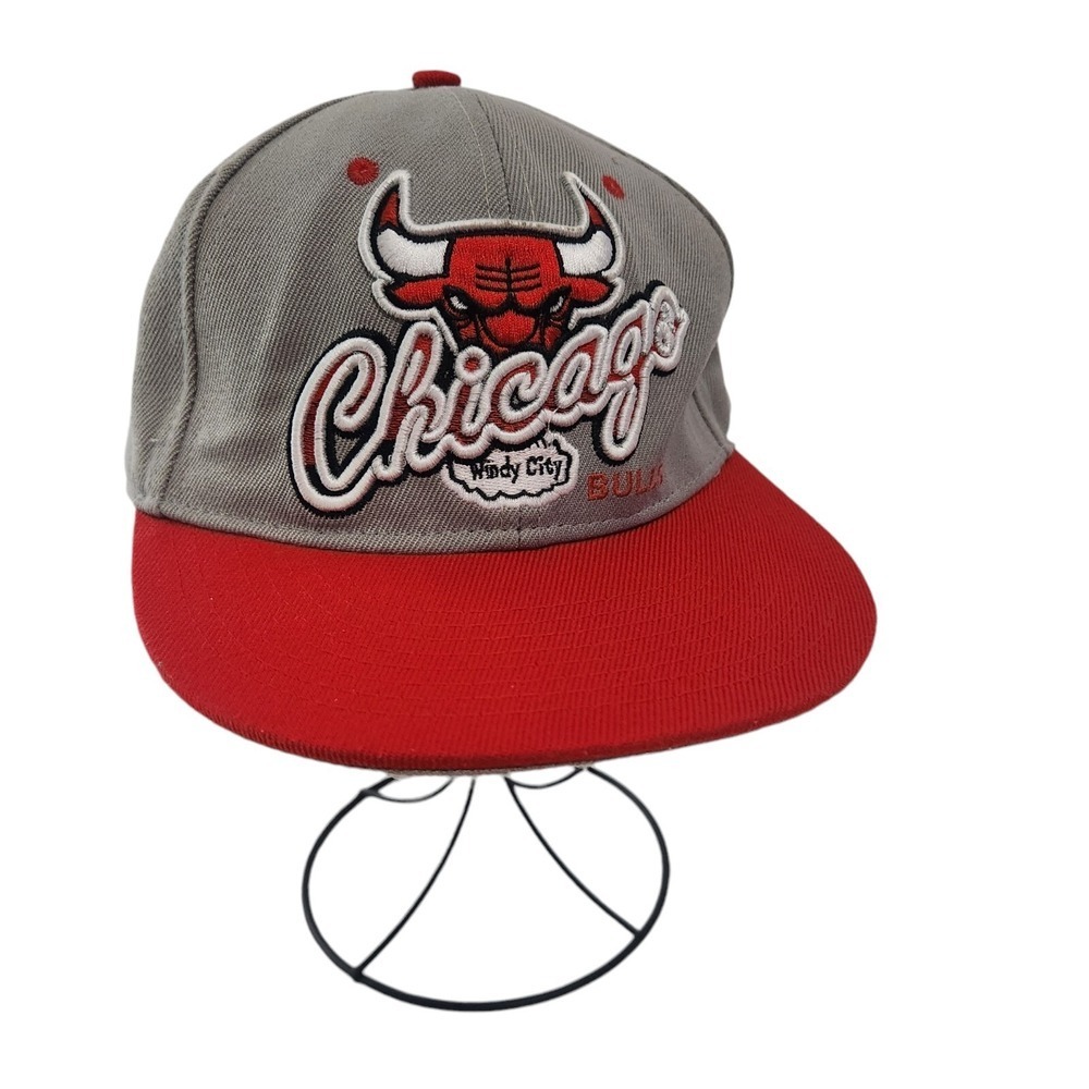 47 Brand Chicago Bulls Hat OSFA Windy City Snapback Gray Red Wool Blend NBA Cap